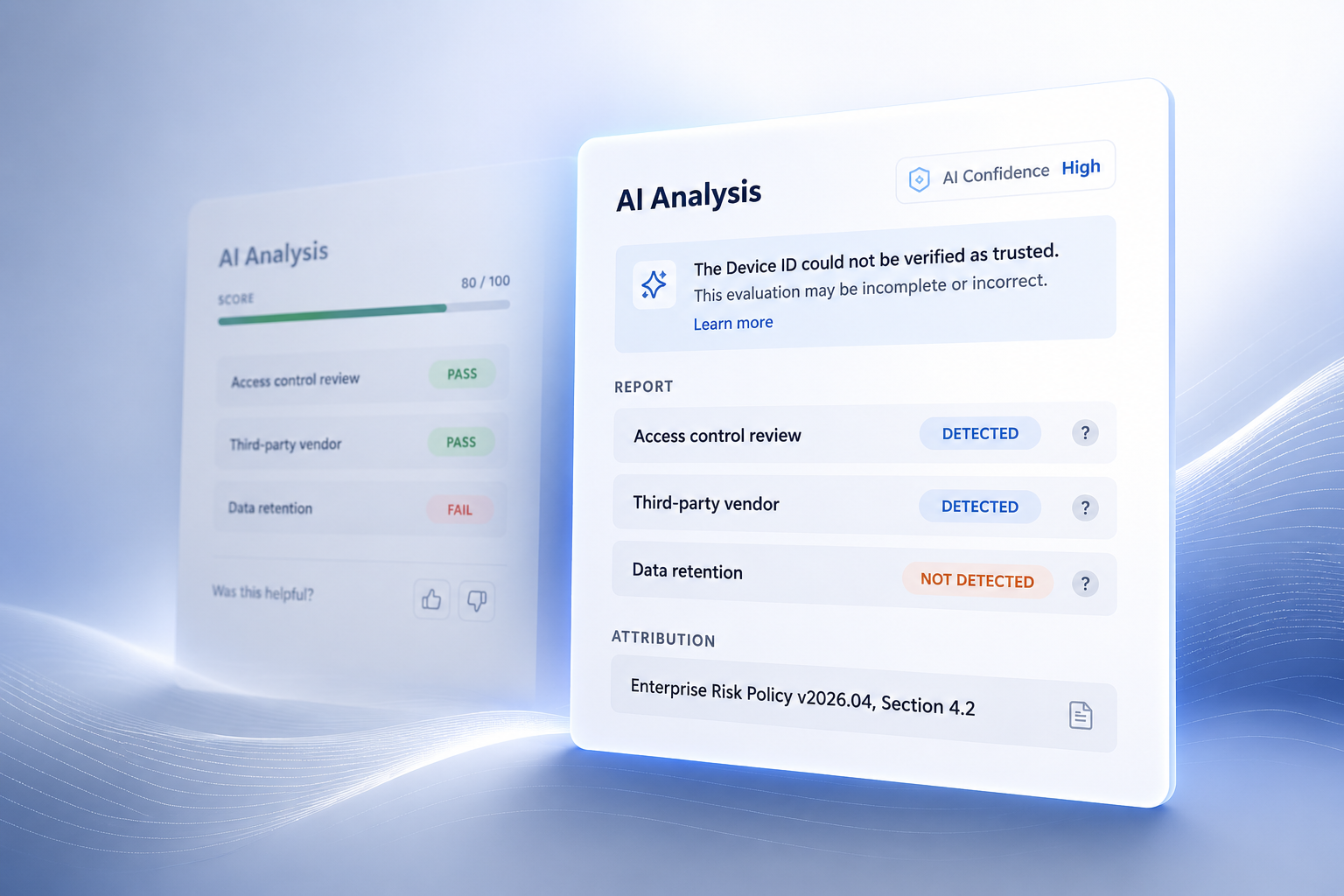 Capital One AI-powered decision support interface for compliance evaluation